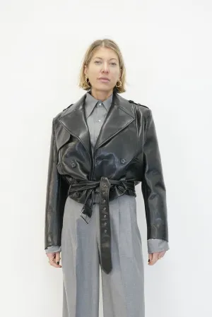 SIMONE JACKET BLACK RECYCLED LEATHER