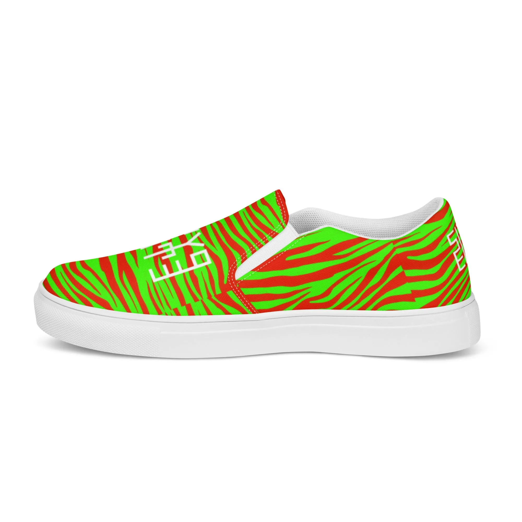 Sixty Eight 93 Logo White Zebra Strawberry Lime Women's Slip On Shoes