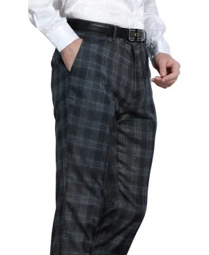 Skinny Fit Glen Check Dress Pants, Charcoal