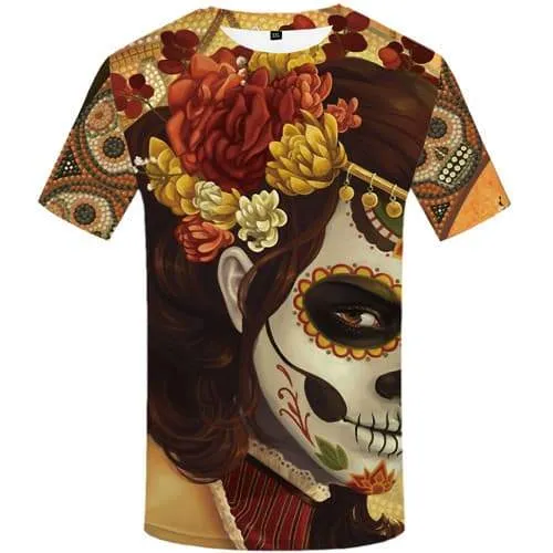 Skull T-shirt Men Flower Tshirts Cool Clown Shirt Print Graffiti T shirts Funny Rose T-shirts Graphic Short Sleeve Hip hop Mens