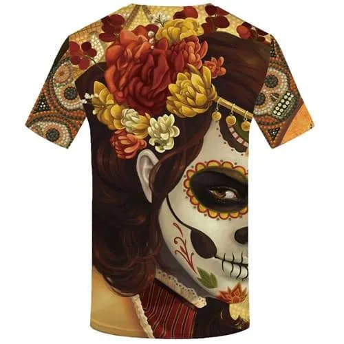 Skull T-shirt Men Flower Tshirts Cool Clown Shirt Print Graffiti T shirts Funny Rose T-shirts Graphic Short Sleeve Hip hop Mens