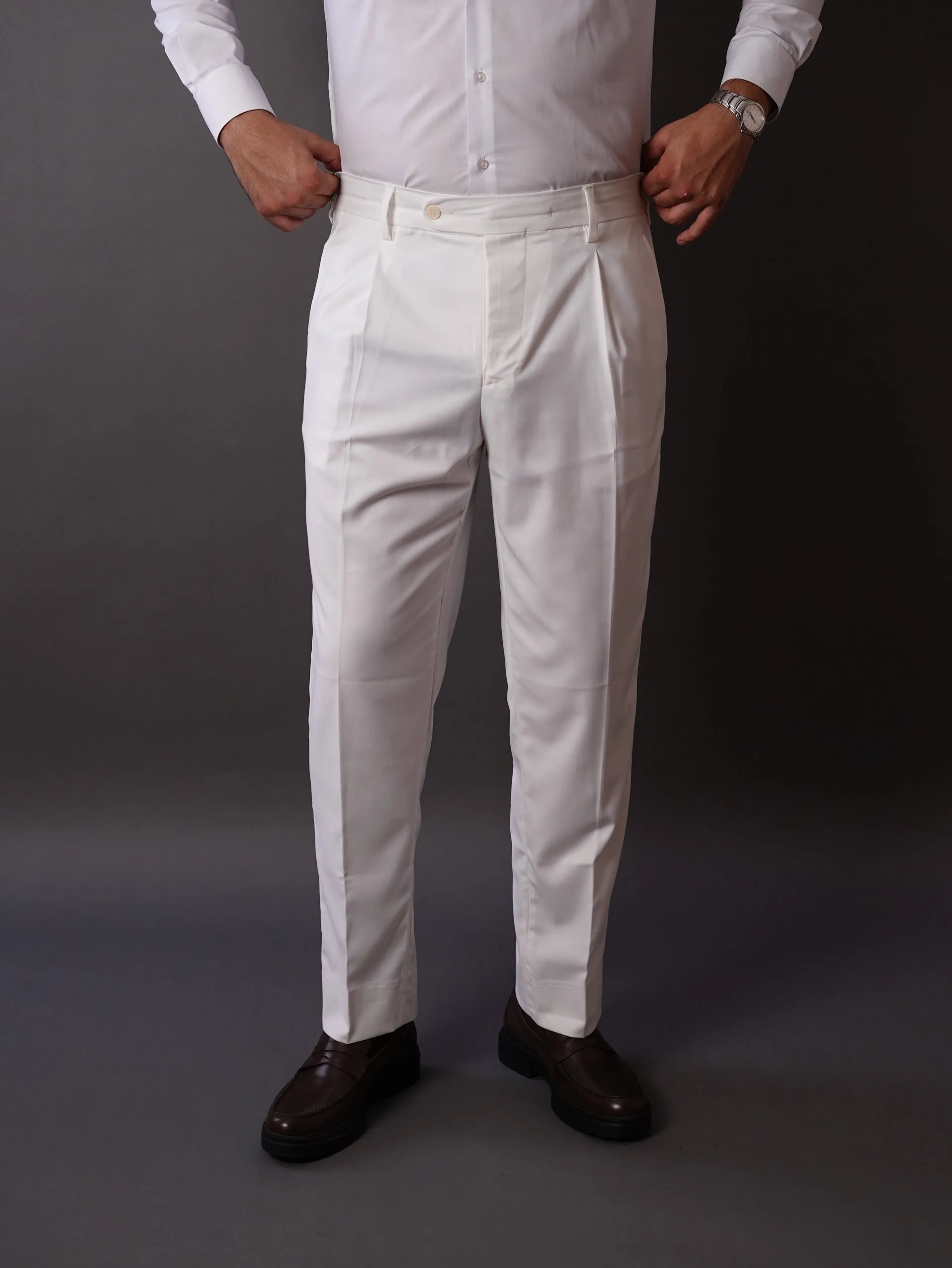 slim fit chino pants-off white