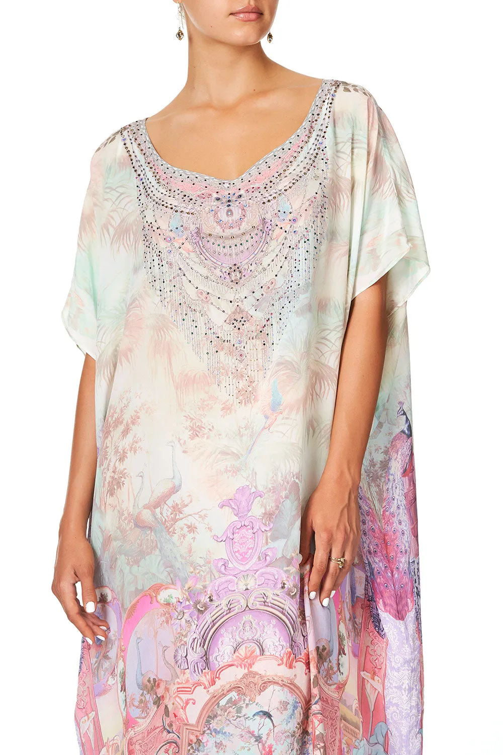 SLIM LINE ROUND NECK KAFTAN ELECTRON LIBRE