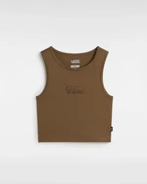 Small Staple Fitted Crop Vest in Sepia