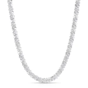 Solid 925 Sterling Silver Diamond Cut Margarita Sparkle Rock 3MM Chain Necklace