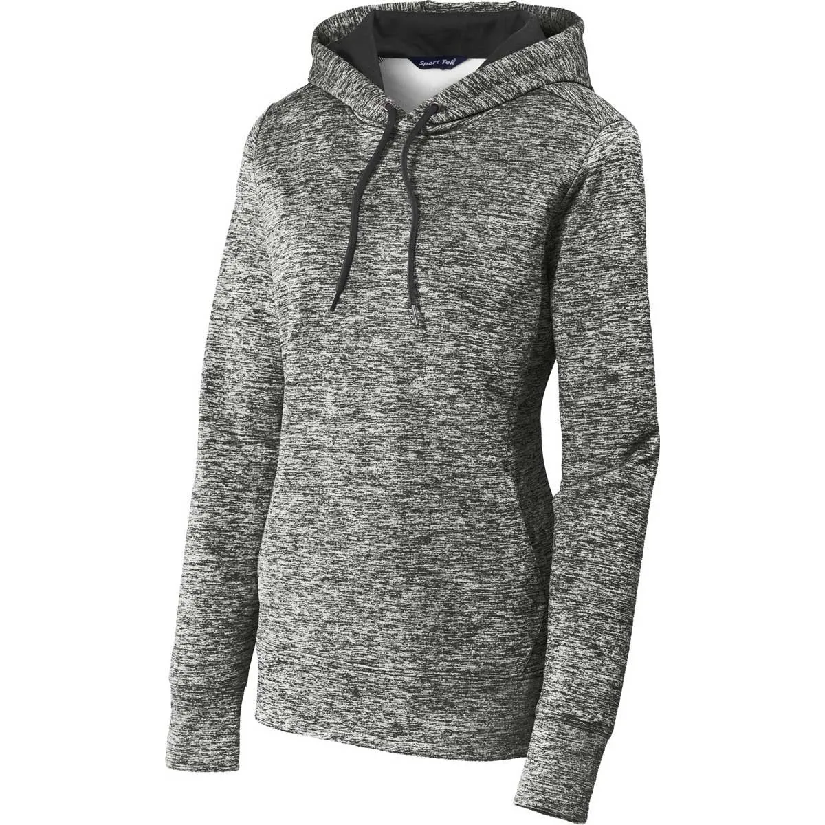 Sport-Tek Women's Black Electric PosiCharge Electric Heather Fleece Hooded Pullover