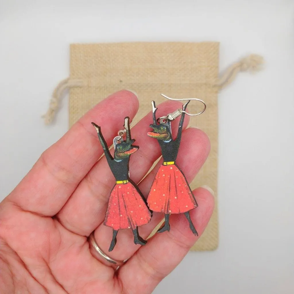 Stand Out with Eco-Friendly Alligator Lady Earrings: Handmade in the USA