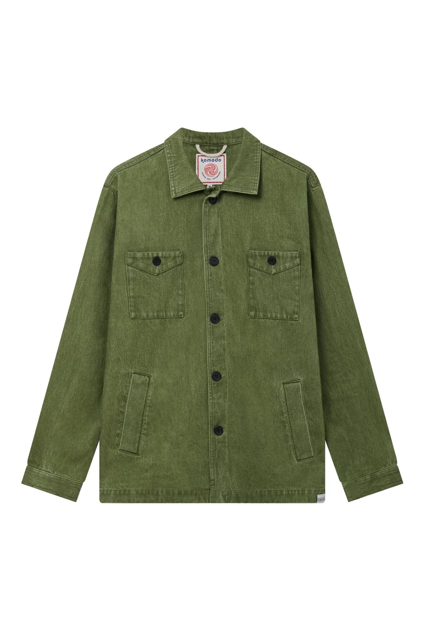 Stanley Men's Organic Cotton Twill Denim Overshirt | Green Wash