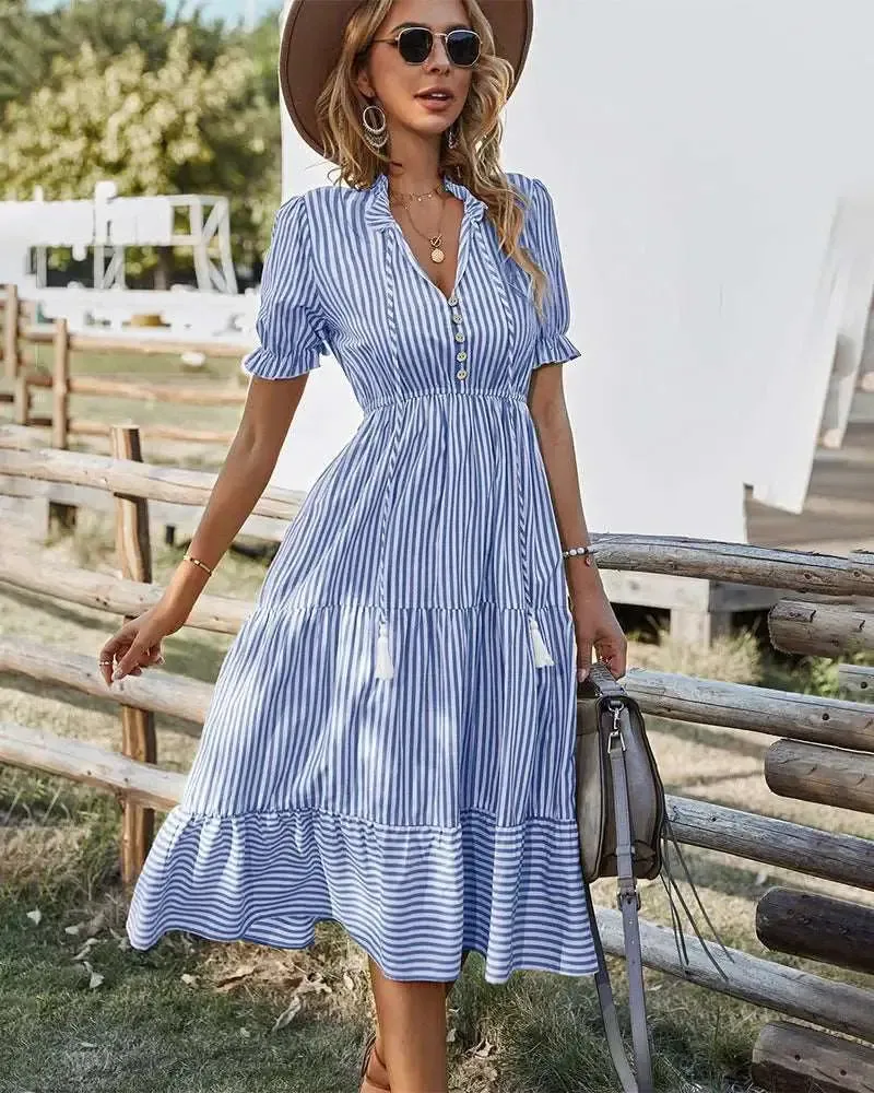 Striped Midi Dress