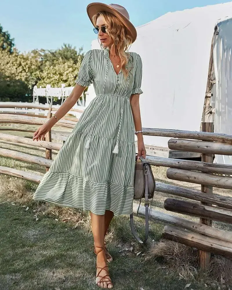 Striped Midi Dress