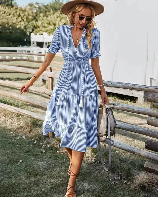 Striped Midi Dress