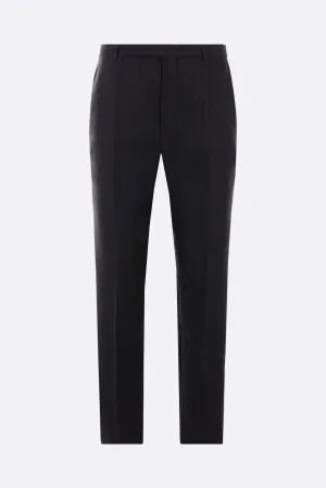 Striped Wool Silk Dress Pants