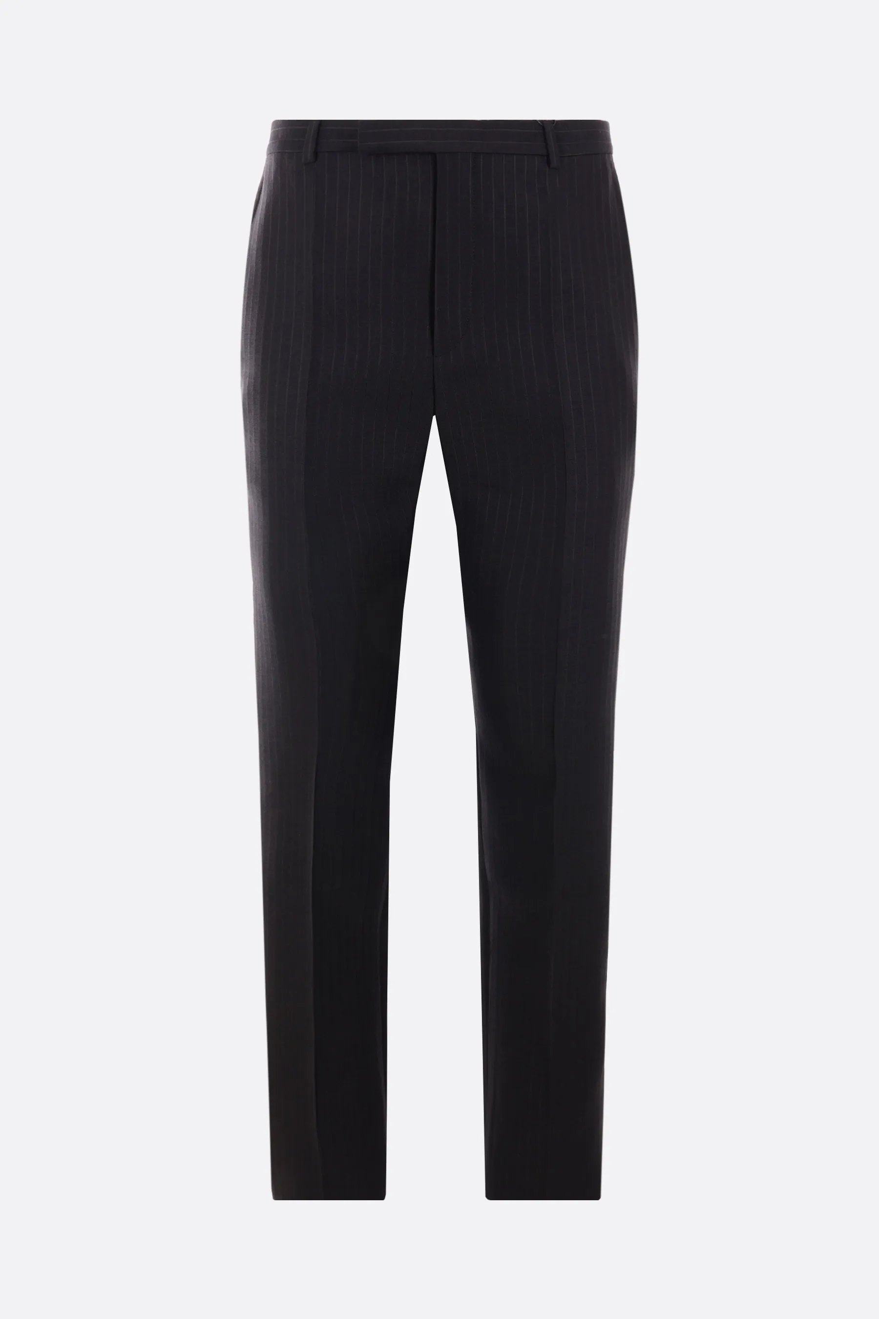 Striped Wool Silk Dress Pants