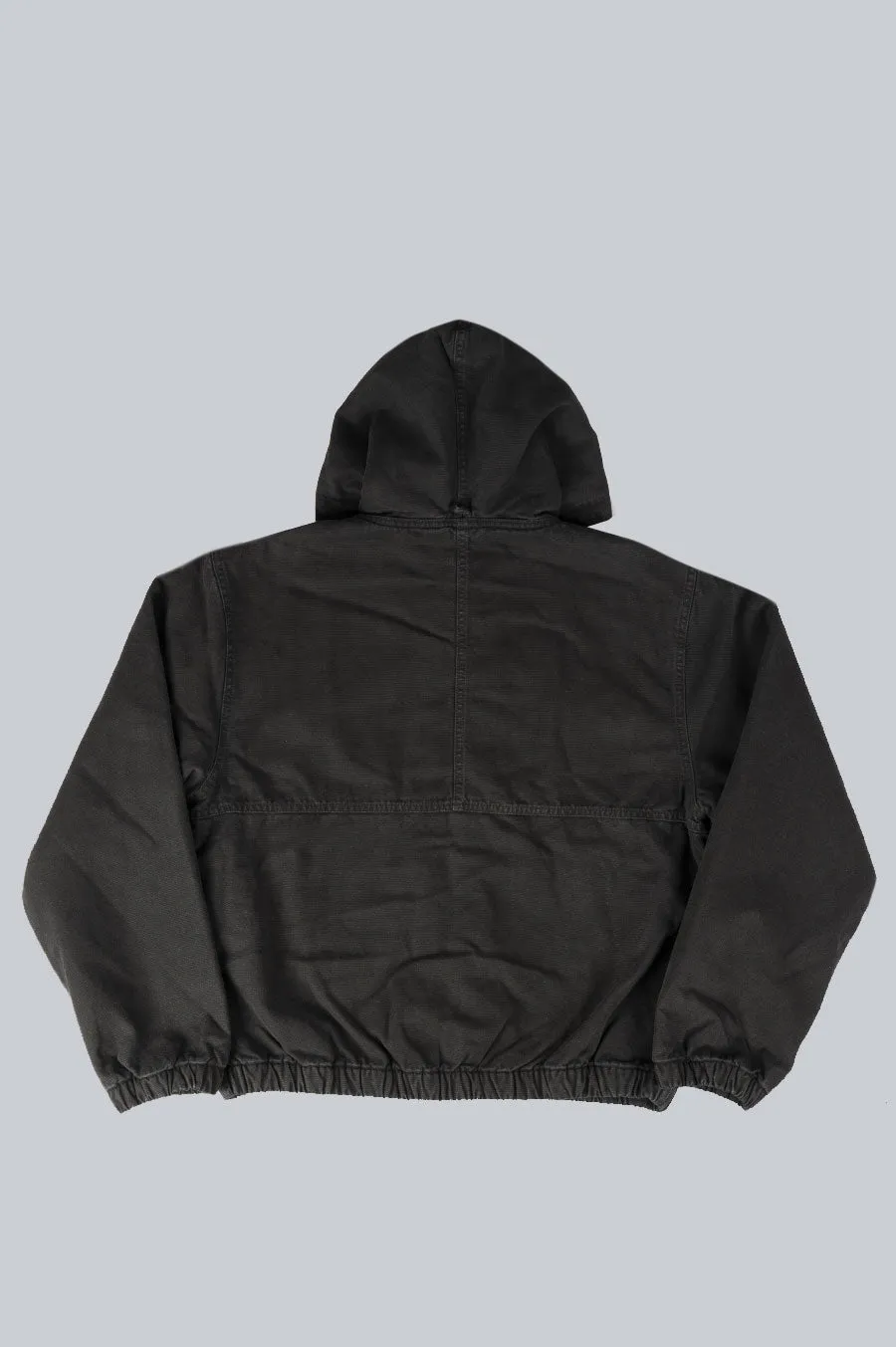 STUSSY DENIM SHERPA WORK JACKET WASHED BLACK