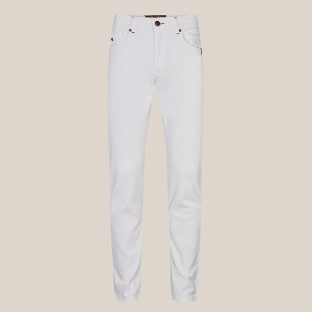 Suede Touch Slim Fit 5-Pocket Chino - White