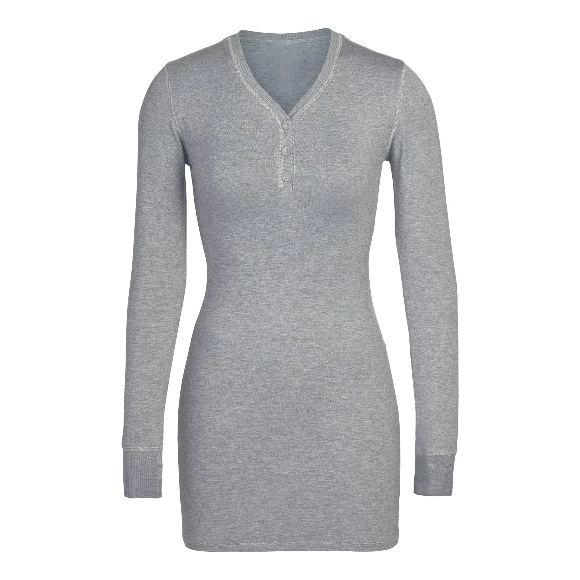 SUMMER SLEEP HENLEY DRESS | HEATHER GRAY