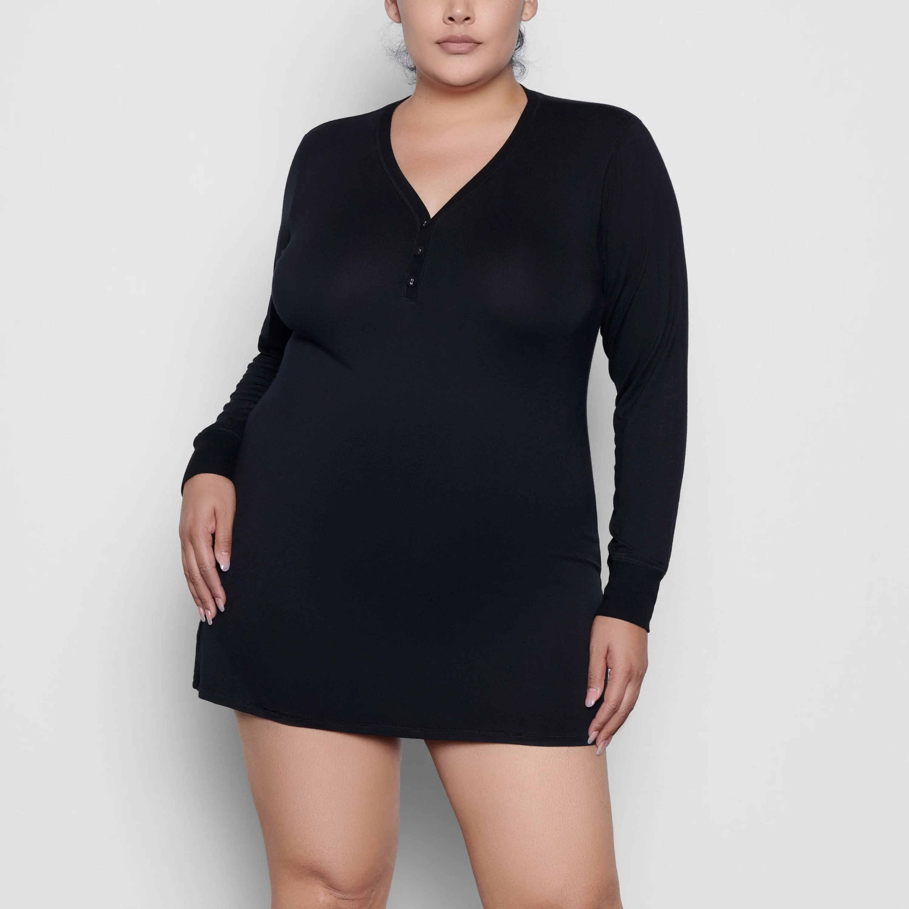 SUMMER SLEEP HENLEY DRESS | ONYX