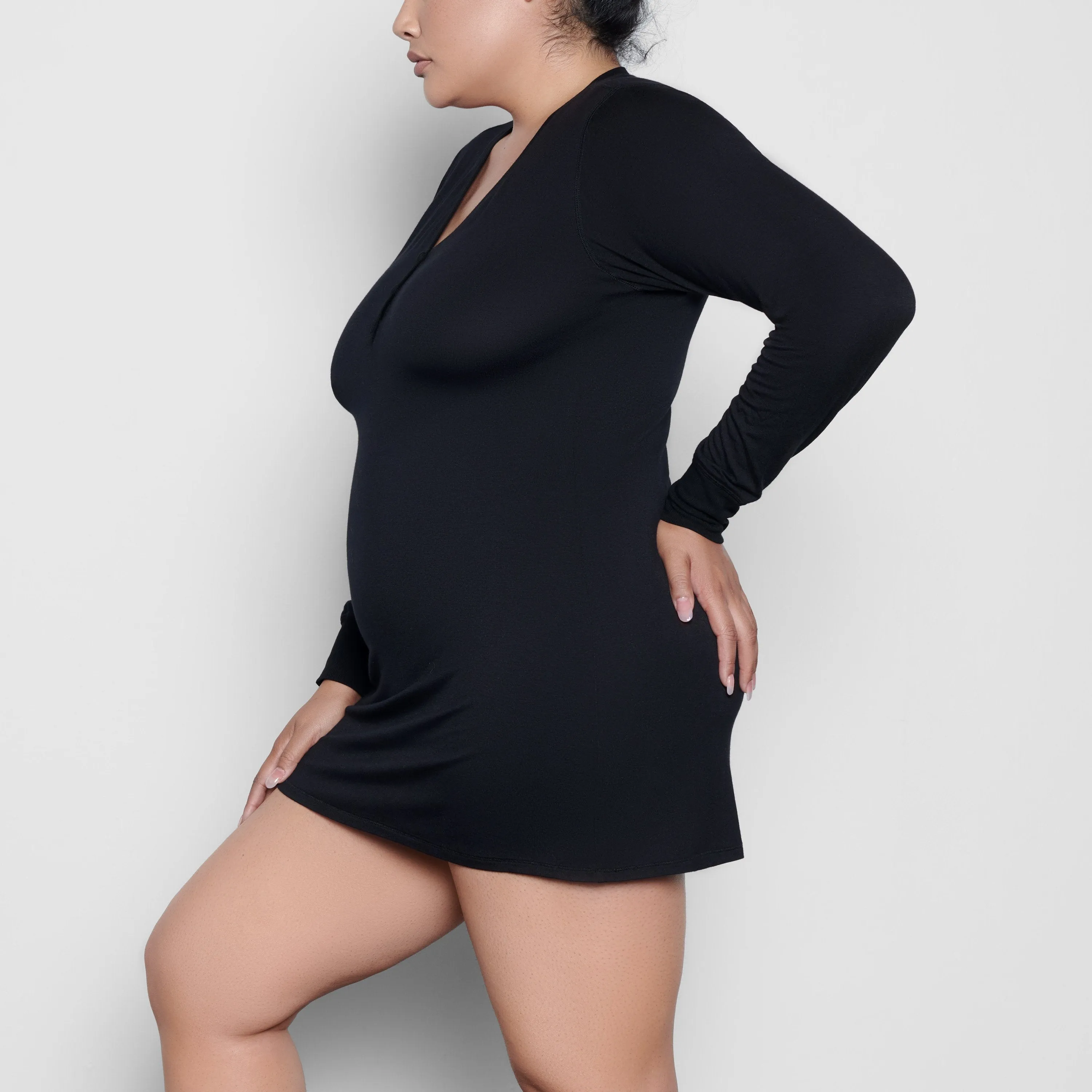 SUMMER SLEEP HENLEY DRESS | ONYX