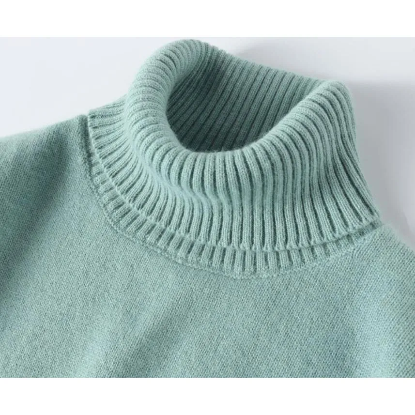 Super Warm 100% Cashmere Turtleneck Men's Winter Knit Sweater