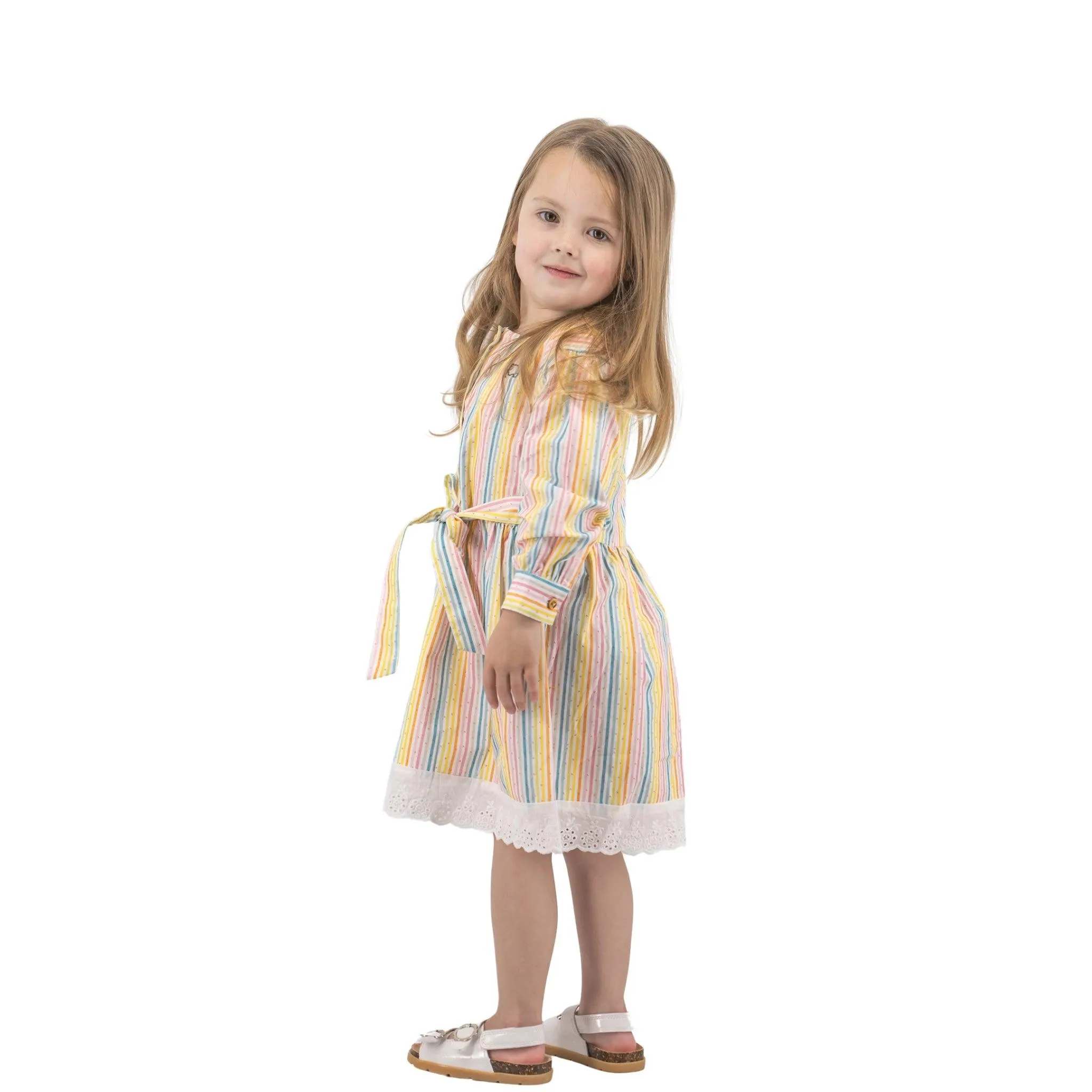 Sustainable Summer Fun: Eco-Friendly Striped Dress with Puff Sleeves