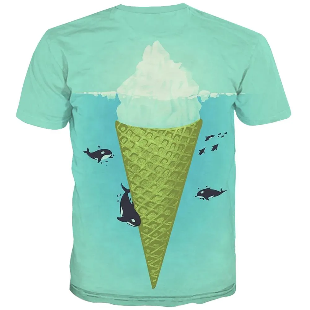 Sweet T shirts Men Gourmet Tshirts Cool Icecream Tshirts Casual Colourful Tshirt Anime