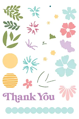 Thank You Flowers 4x6 Stamps