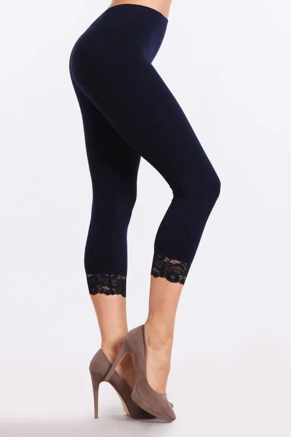 The Cropped Lace-Trim Legging