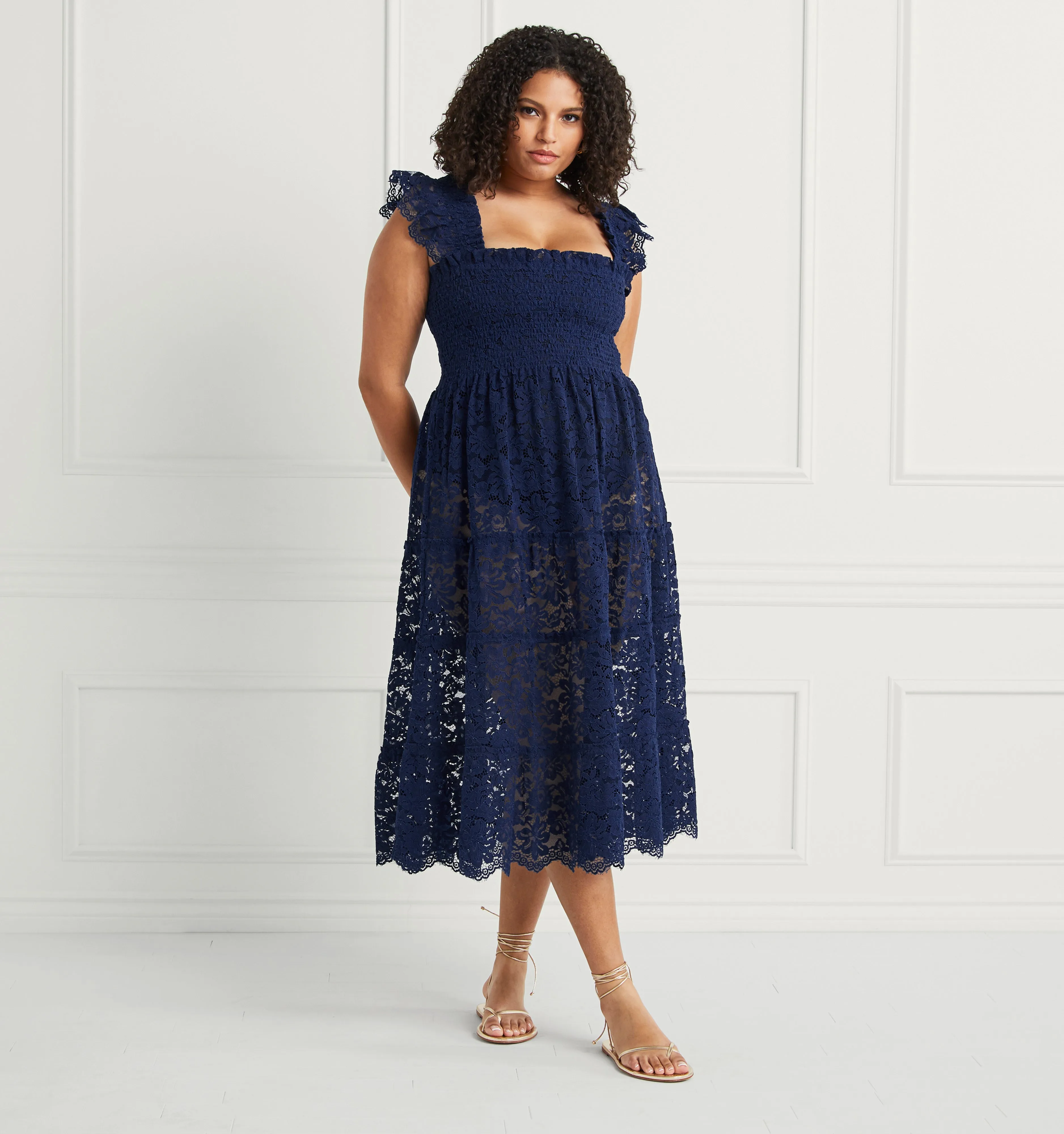 The Lace Ellie Nap Dress - Navy Lace