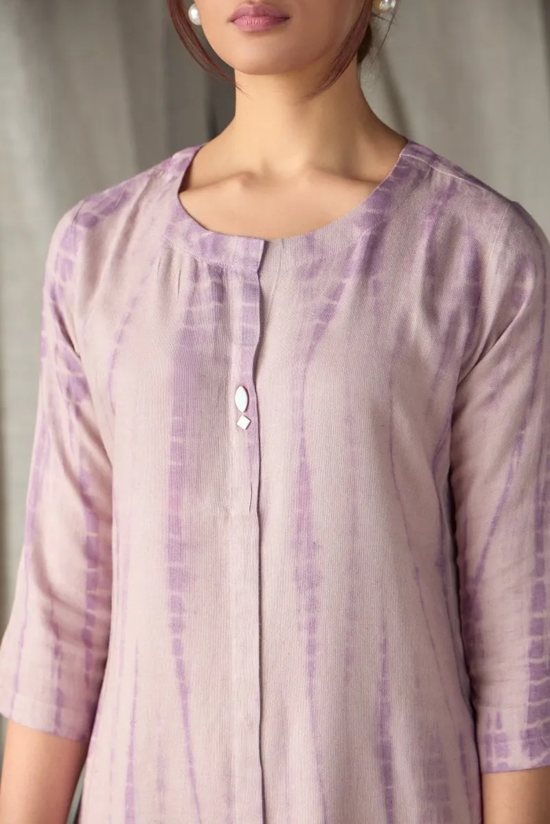 Tie-Dye Onion Pink Ecovero Linen Kurta