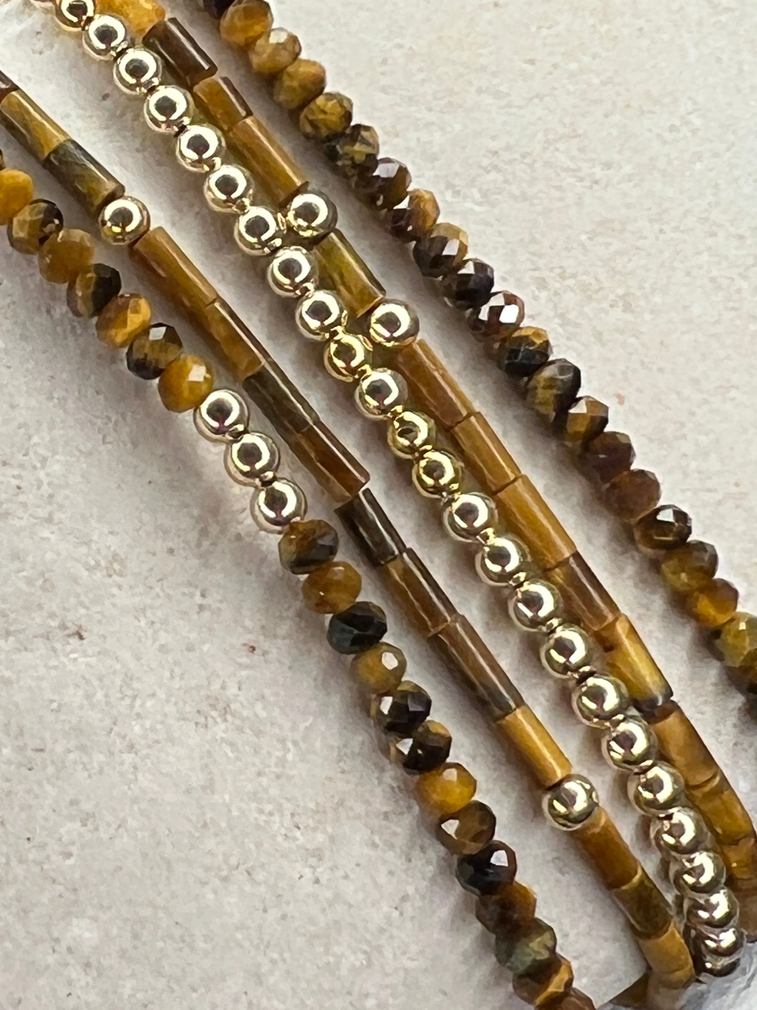 Tigers Eye & Golden Ball Bracelets