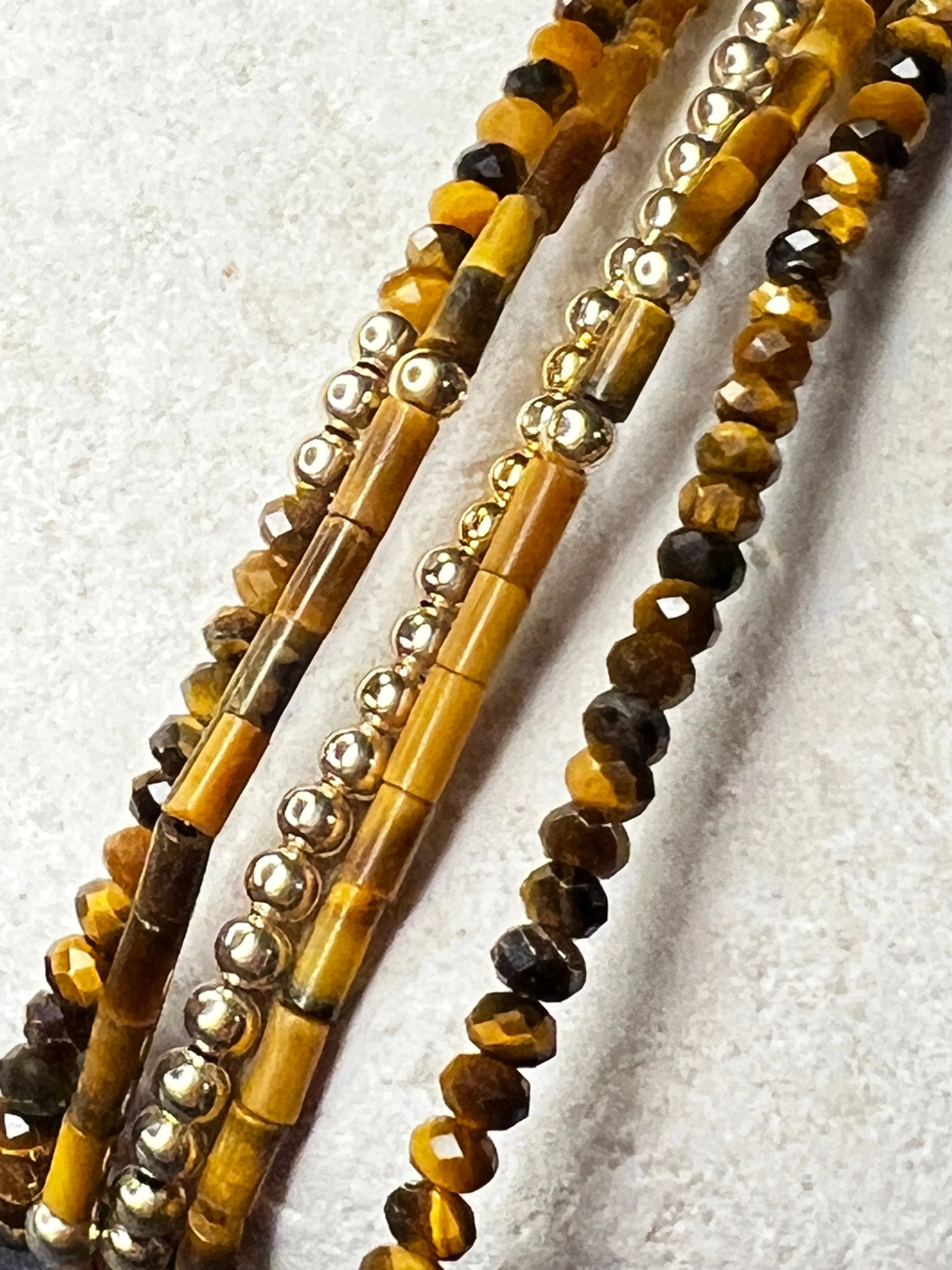 Tigers Eye & Golden Ball Bracelets