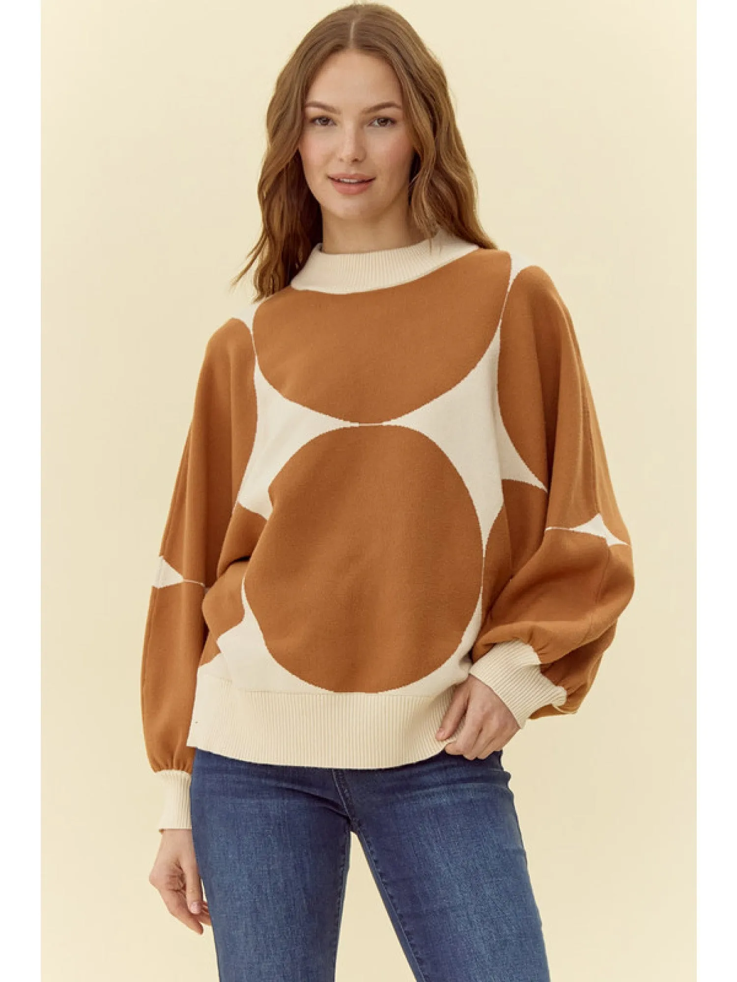 Toffee Dreams Knit Pullover Top