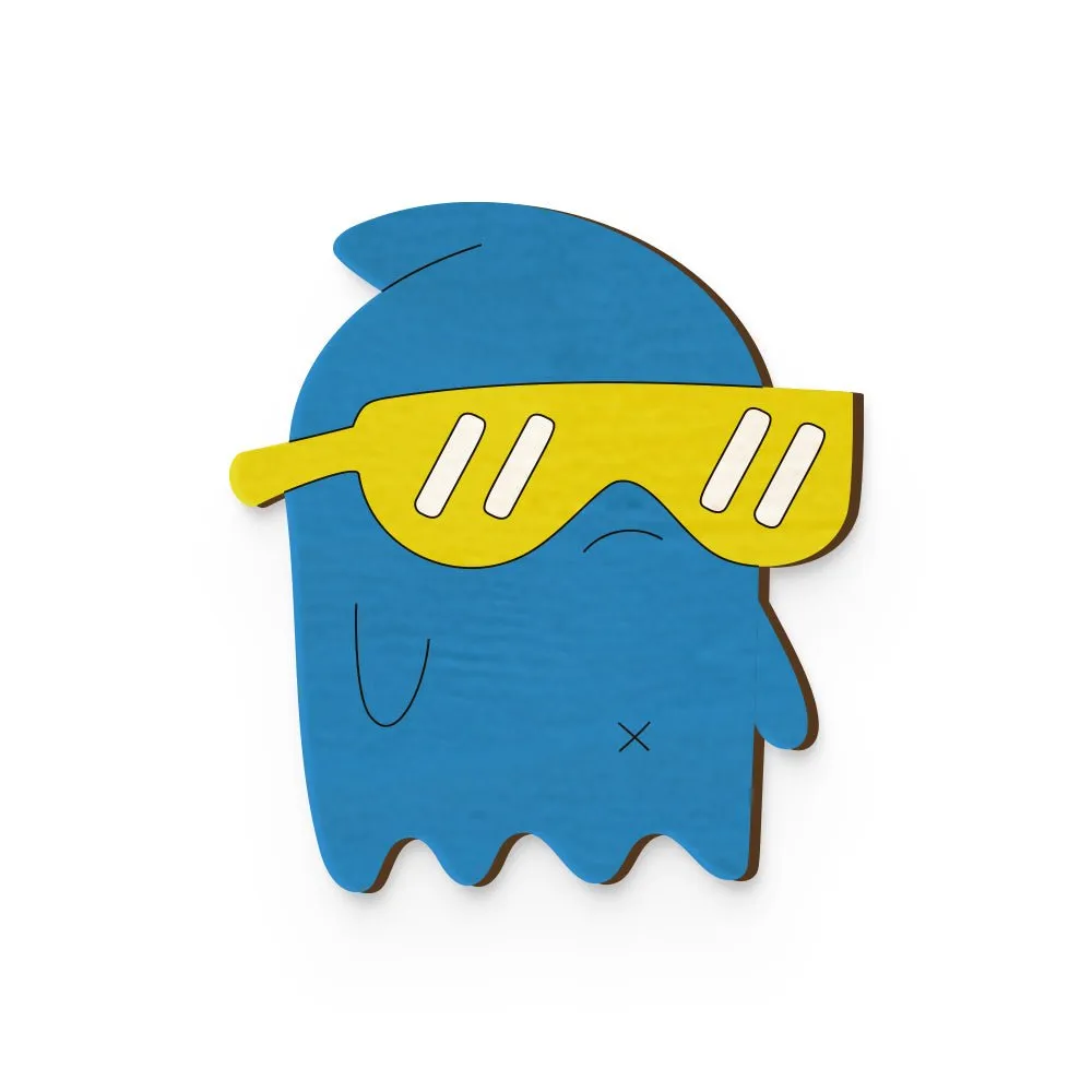 Too Cool Ghost Hand Painted Wooden Pin