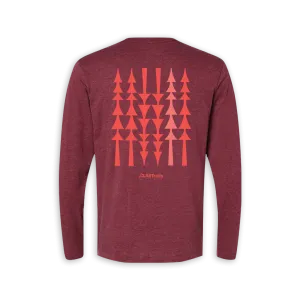 Treeline Long Sleeve Tee - Heather Red