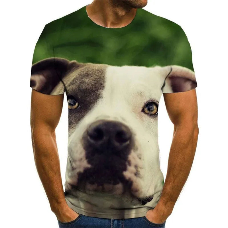 tshirt dog top tee Puppy Cute animal big Smart dogs male art costume Cool