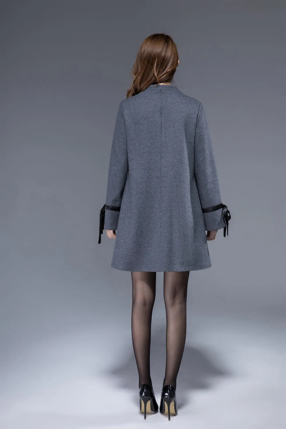 Tunic dress, plus size dress, wool dress, gray dress, woman dress, cute dress, mini dress 1828