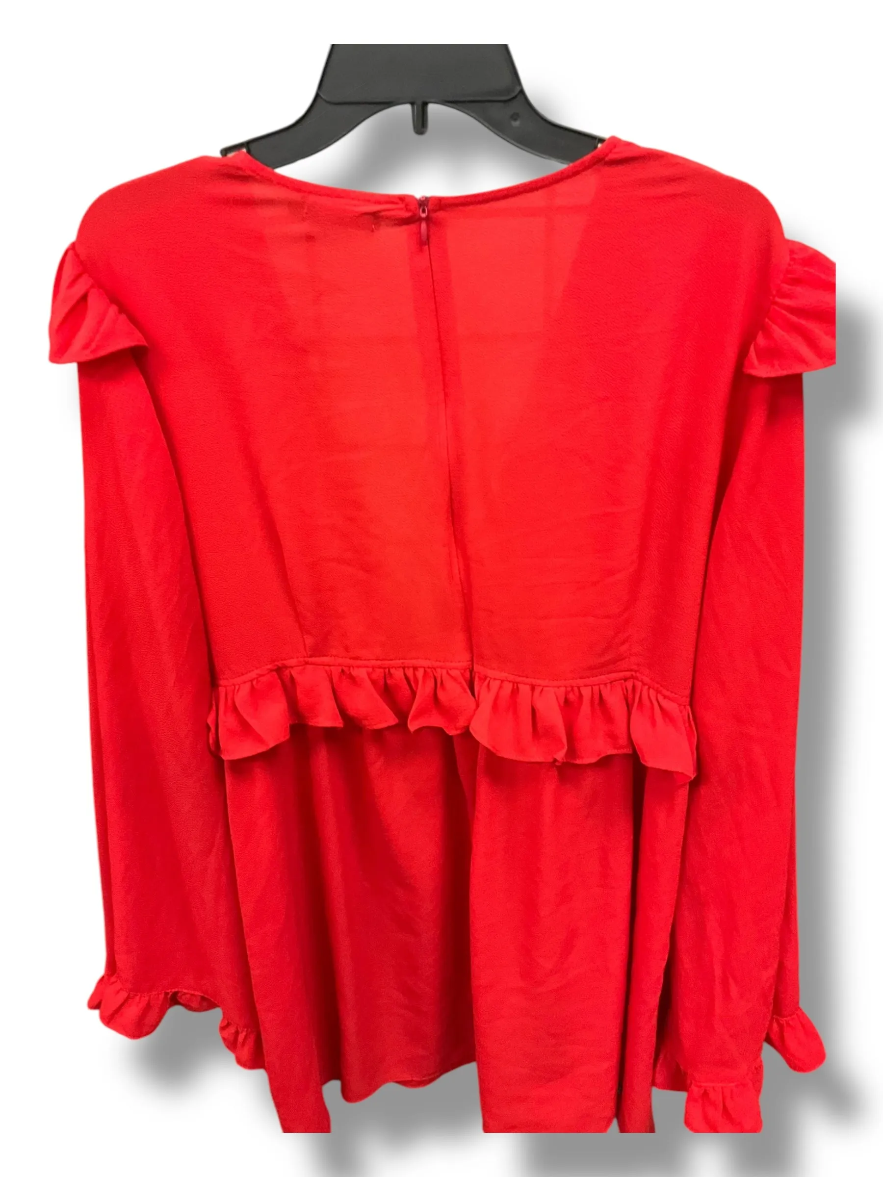 Tunic Long Sleeve By Boohoo Boutique In Red, Size: 3x