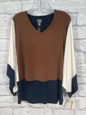 Tunic Long Sleeve By Chicos In Blue & Brown, Size: Xs