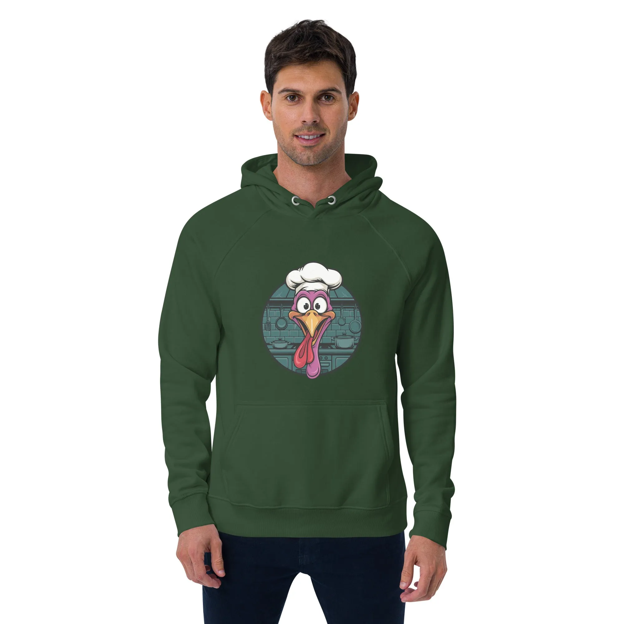 Turkey Head Graphic Men Eco Raglan Hoodie