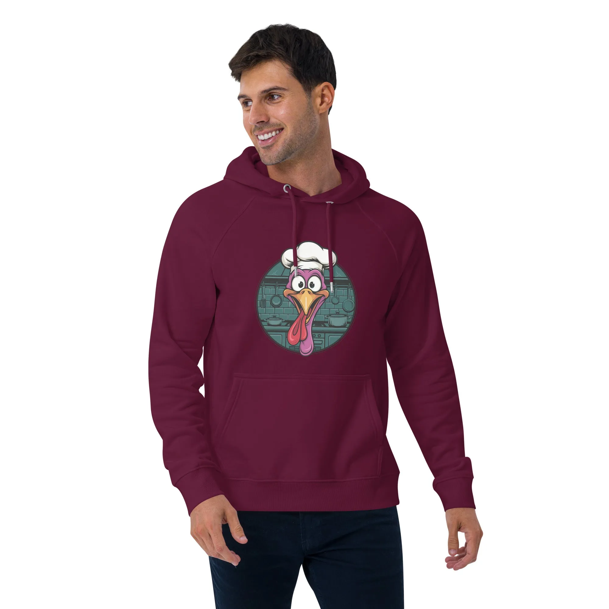 Turkey Head Graphic Men Eco Raglan Hoodie