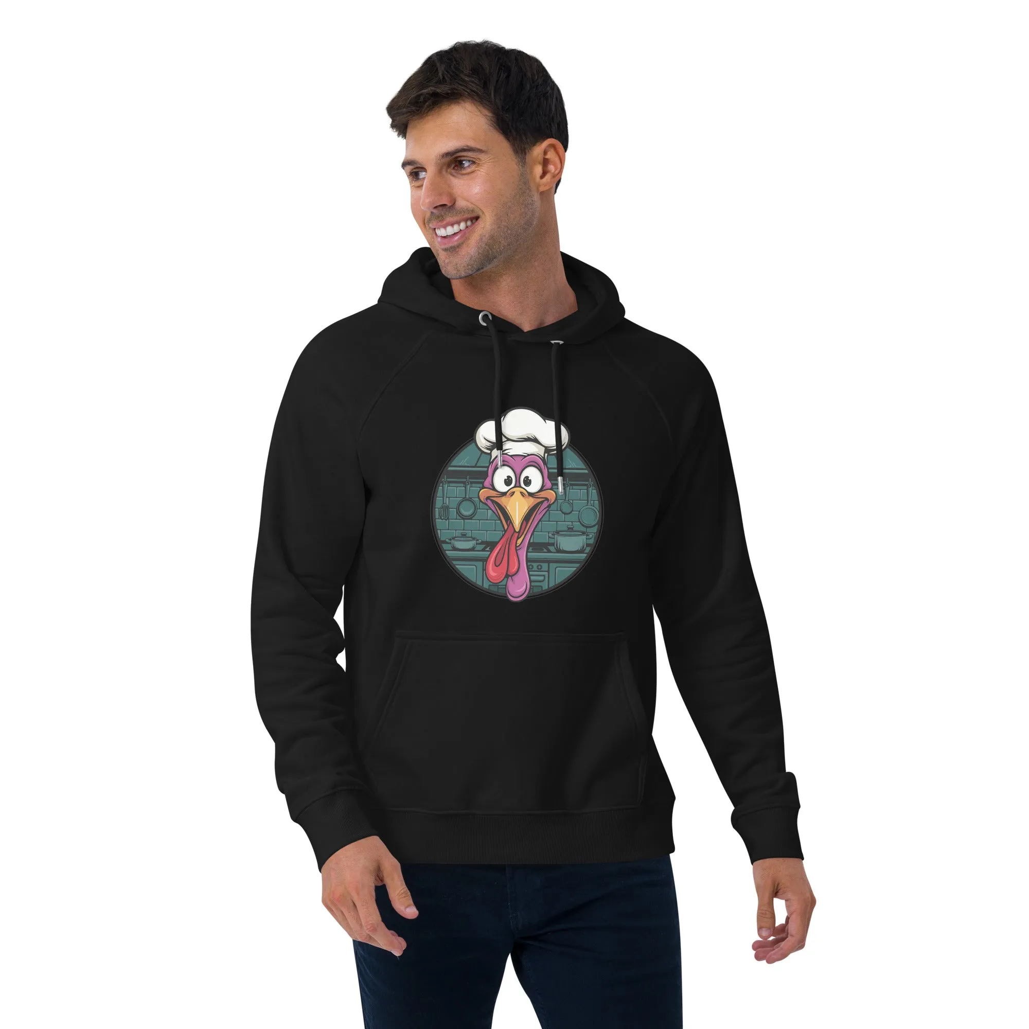 Turkey Head Graphic Men Eco Raglan Hoodie