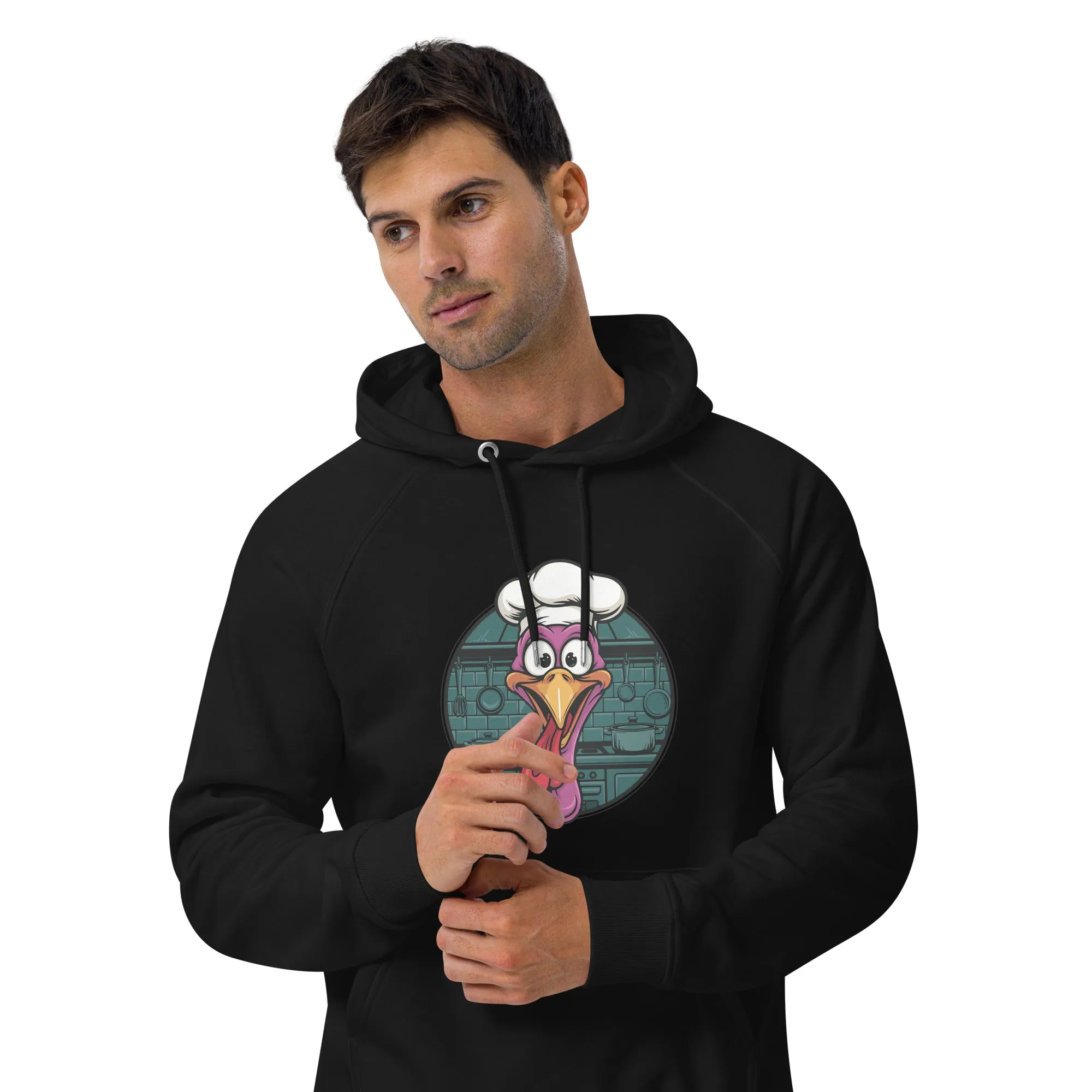 Turkey Head Graphic Men Eco Raglan Hoodie