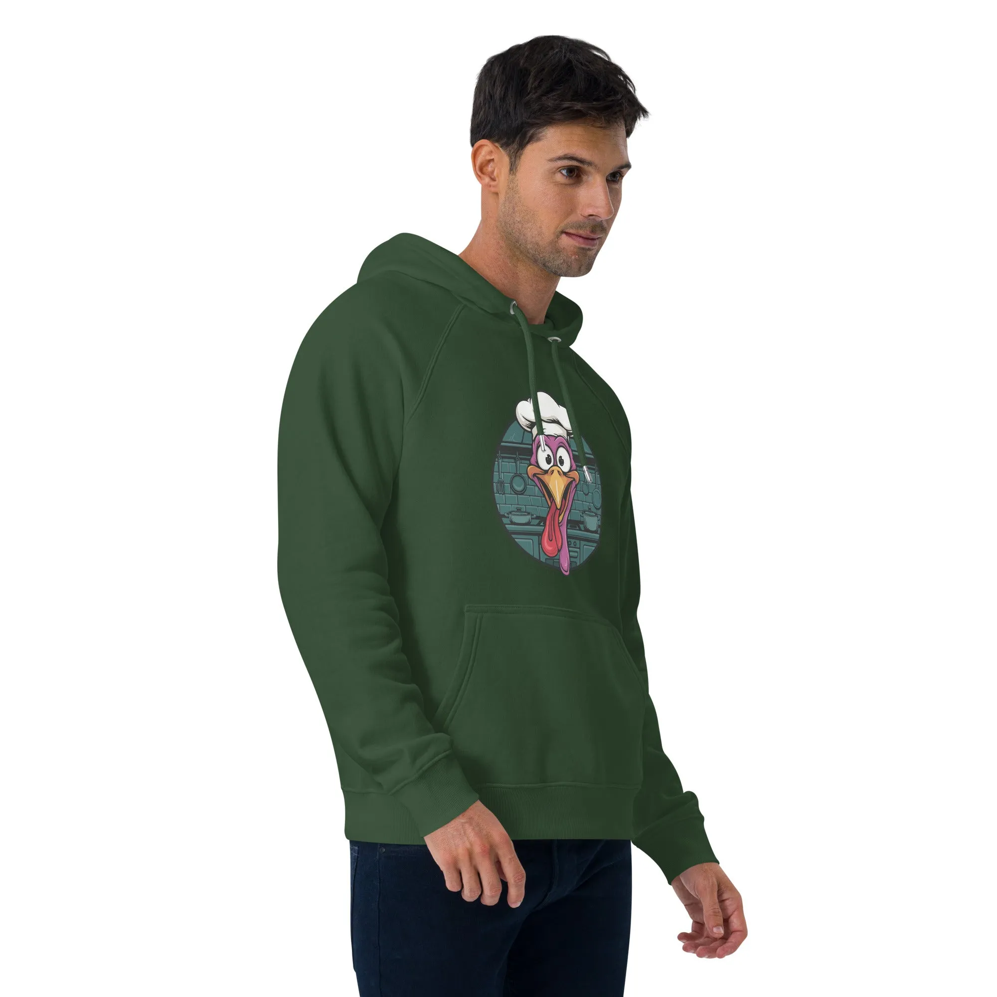 Turkey Head Graphic Men Eco Raglan Hoodie