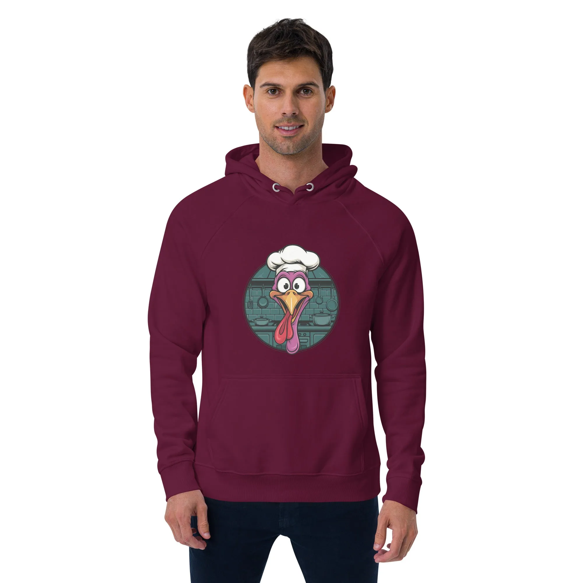 Turkey Head Graphic Men Eco Raglan Hoodie