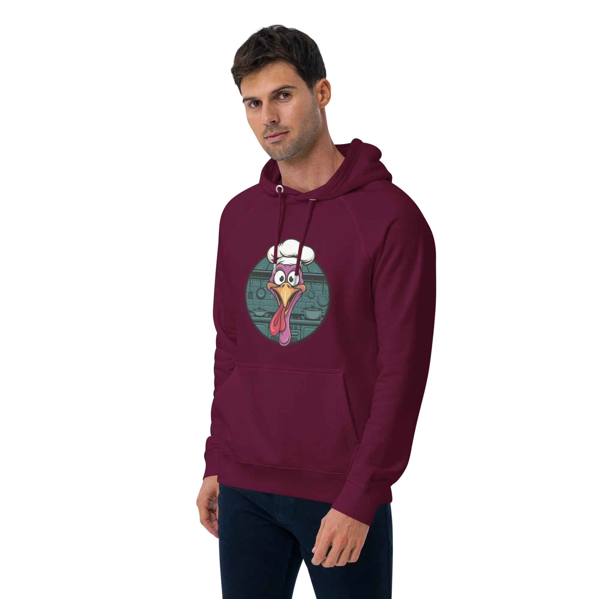 Turkey Head Graphic Men Eco Raglan Hoodie