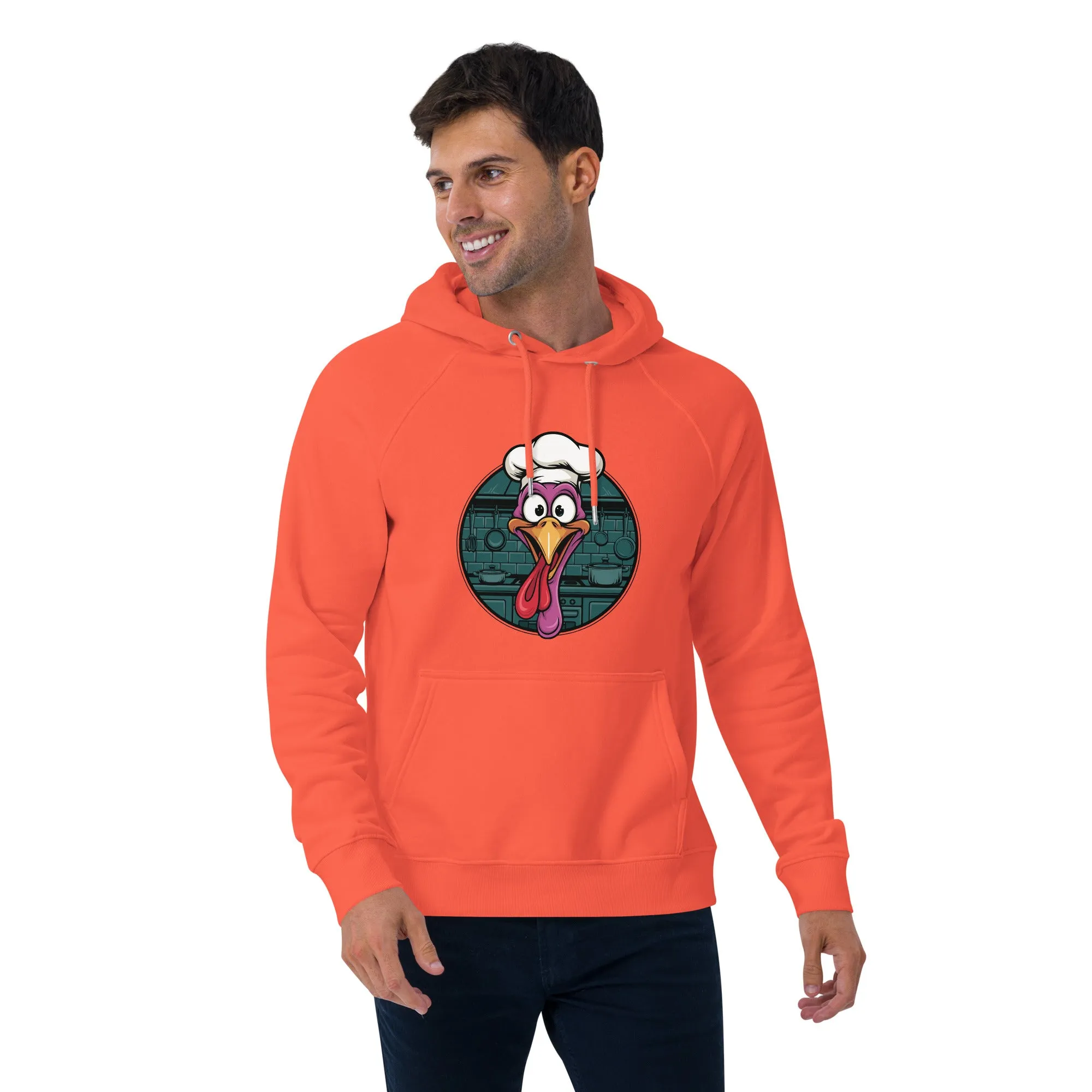 Turkey Head Graphic Men Eco Raglan Hoodie