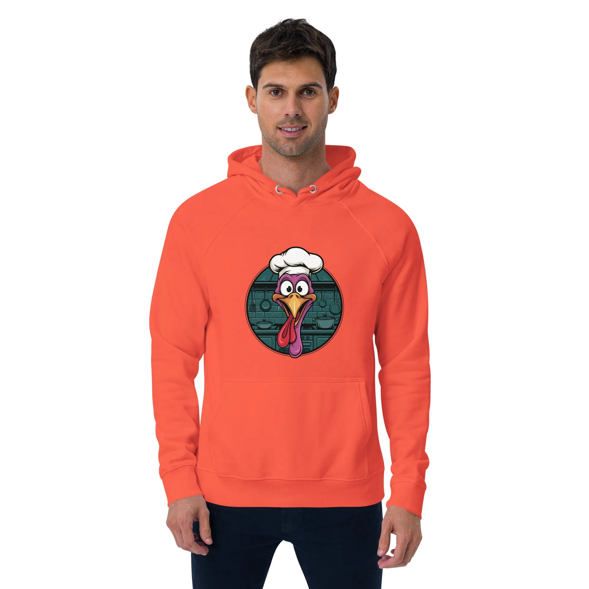 Turkey Head Graphic Men Eco Raglan Hoodie