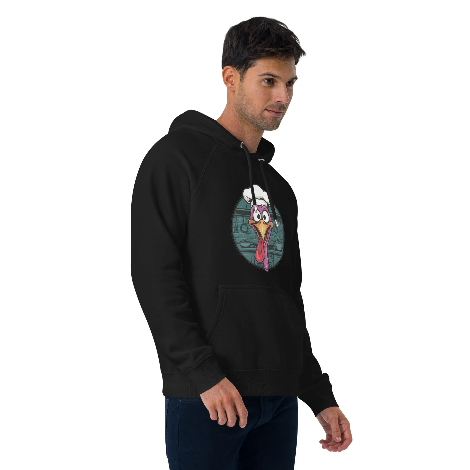 Turkey Head Graphic Men Eco Raglan Hoodie