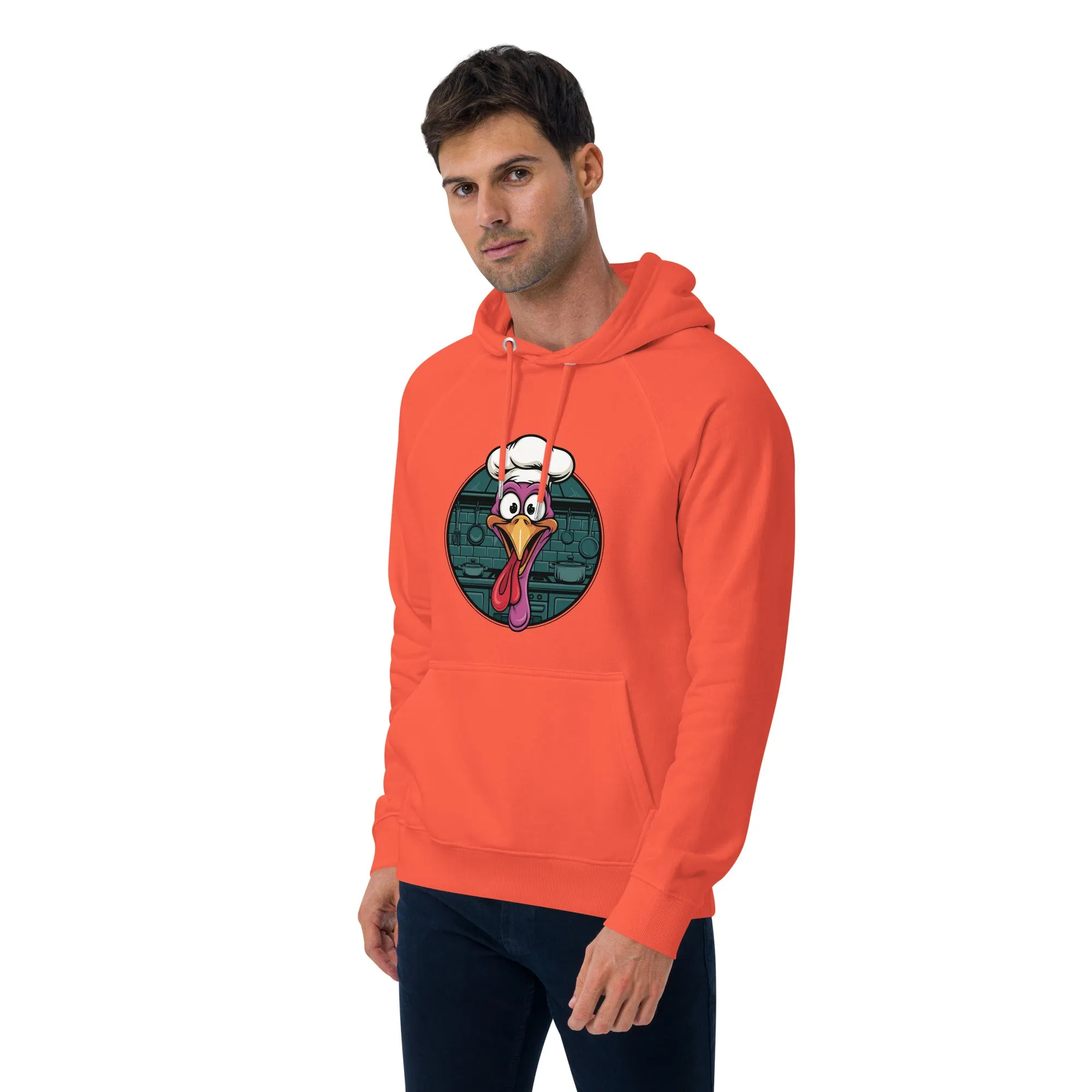 Turkey Head Graphic Men Eco Raglan Hoodie