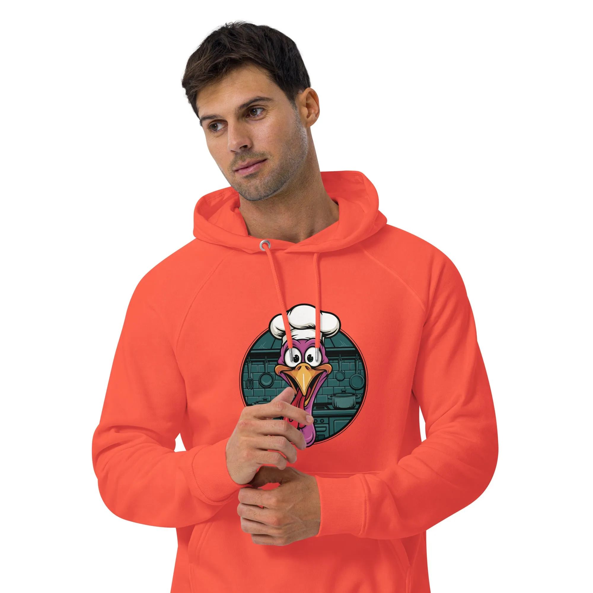 Turkey Head Graphic Men Eco Raglan Hoodie